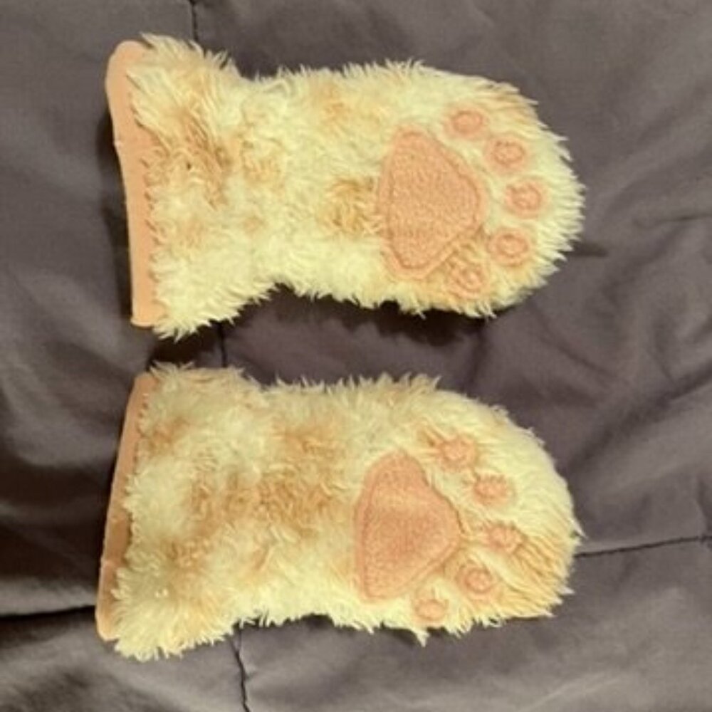 Columbia fleece hat + The North Face fuzzy mittens (6-12 mo)